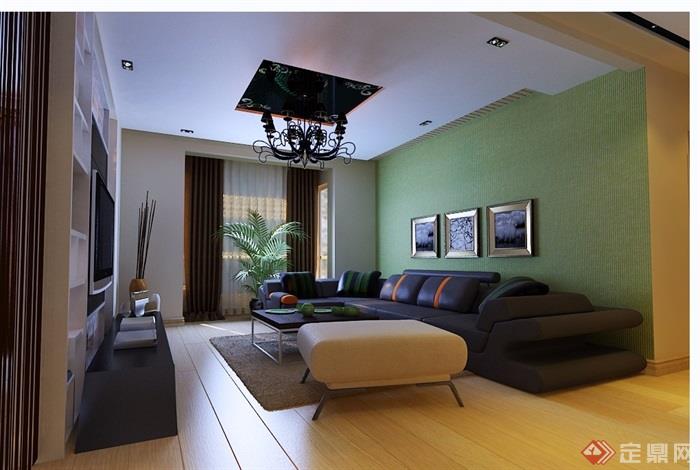 现代住宅详细的完整室内客厅装饰设计3d模型及效果图