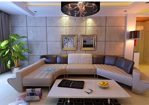 现代住宅详细的室内客厅空间装饰设计3d模型及效果图