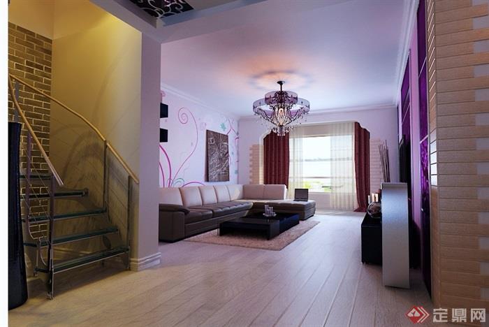 某室内详细的住宅室内客厅装饰设计3d模型及效果图