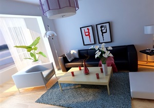 现代详细的住宅室内客厅餐厅装饰设计3d模型及效果图