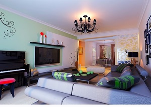 住宅详细的整体室内客厅装饰设计3d模型及效果图
