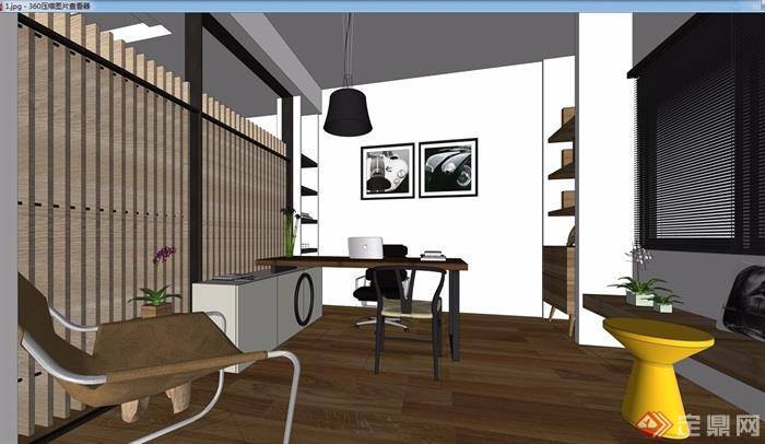 现代办公室完整室内空间装饰设计3d模型及效果图