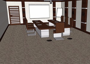 公司小型会议室SU(草图大师)模型