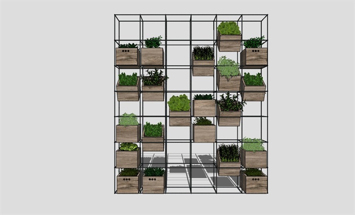 植物墙垂直绿化墙格子架植物架花架模型(4)
