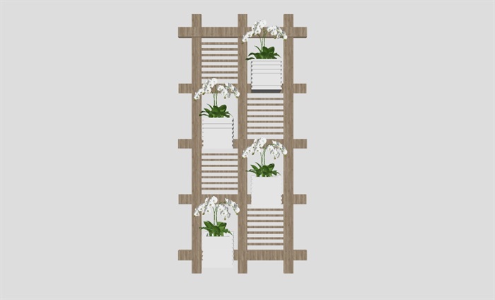 植物墙垂直绿化墙格子架植物架花架模型(6)