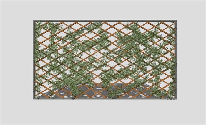 植物墙垂直绿化墙格子架植物架花架模型(7)