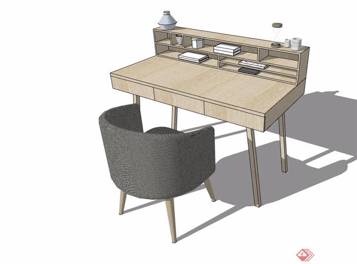 现代办公桌详细设计SU模型