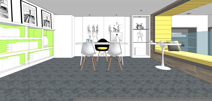 现代简约北欧风格豪华别墅艺术家工作室室内设计跃层设计(6)