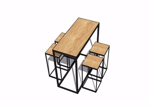 某吧台桌凳素材设计SU(草图大师)模型