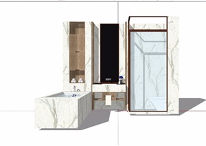 详细的完整浴室空间装饰设计SU(草图大师)模型