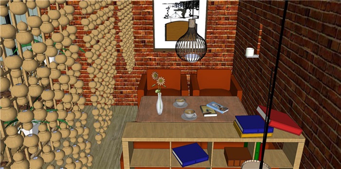 欧式风格红砖咖啡厅奶茶店(7)
