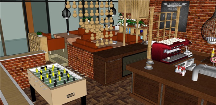 欧式风格红砖咖啡厅奶茶店(11)