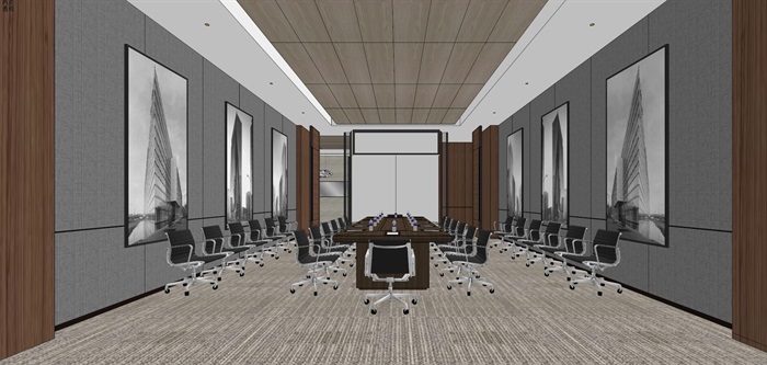 现代简约式风格开放式大型办公室商务办公内部设计(8)