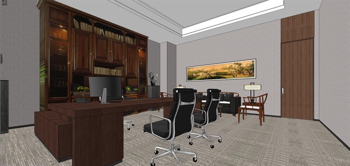 现代简约式风格开放式大型办公室商务办公内部设计(10)