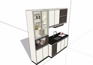 某详细的完整橱柜设施素材设计SU(草图大师)模型