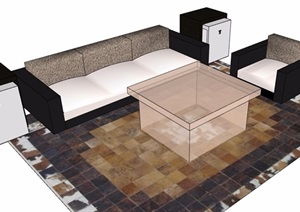 某室内客厅沙发组合素材设计SU(草图大师)模型