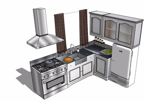 厨房橱柜设施素材设计SU(草图大师)模型