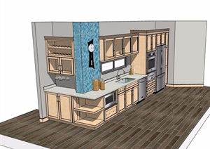 现代厨房橱柜设施素材设计SU(草图大师)模型