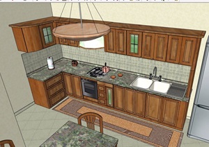 厨房室内橱柜桌椅设施素材设计SU(草图大师)模型