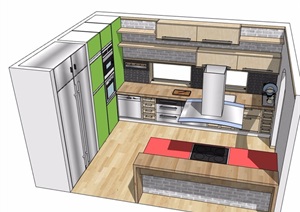 厨房柜子设施素材设计SU(草图大师)模型