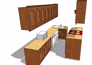 某详细的室内橱柜设施素材设计SU(草图大师)模型