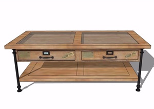 某现代室内桌子独特设计SU(草图大师)模型