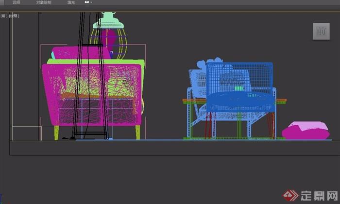 现代沙发组合休闲椅3D模型