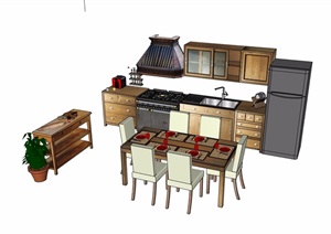 厨房橱柜设施素材设计SU(草图大师)模型