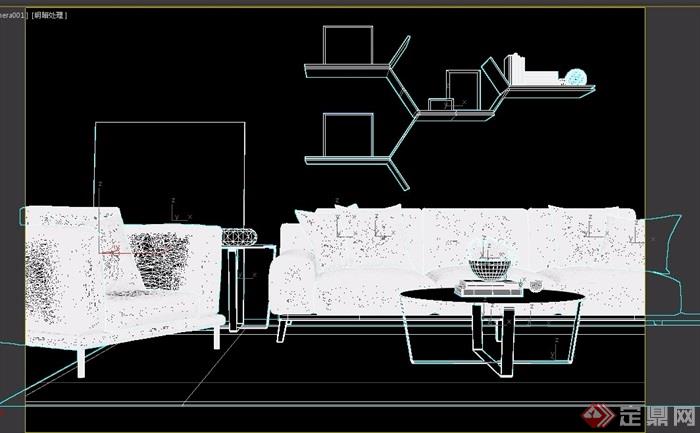现代沙发组合详细完整设计3d模型