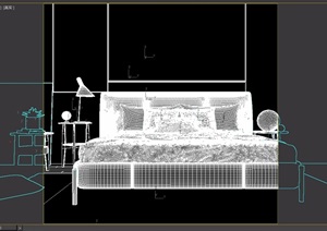 现代卧室床柜详细完整组合设计3d模型