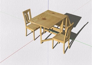 多种不同的详细餐桌椅组合设计SU(草图大师)模型
