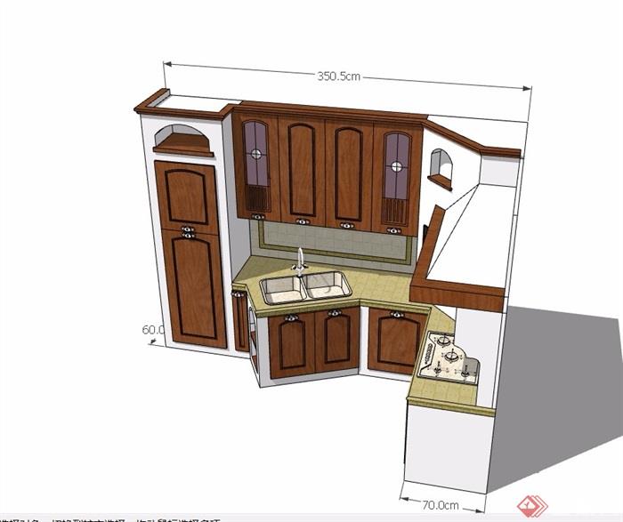 某详细的室内厨房设施素材设计su模型
