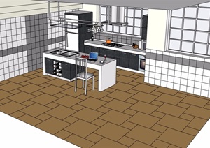 某详细的厨房设施素材设计SU(草图大师)模型