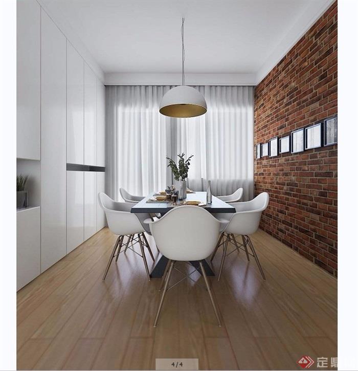 现代简约详细的室内客餐厅空间装饰设计3d模型及效果图