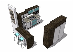 现代室内橱柜设施素材设计SU(草图大师)模型
