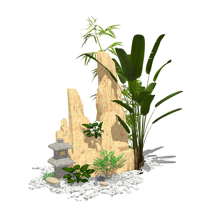 假山石头植物组合(1)