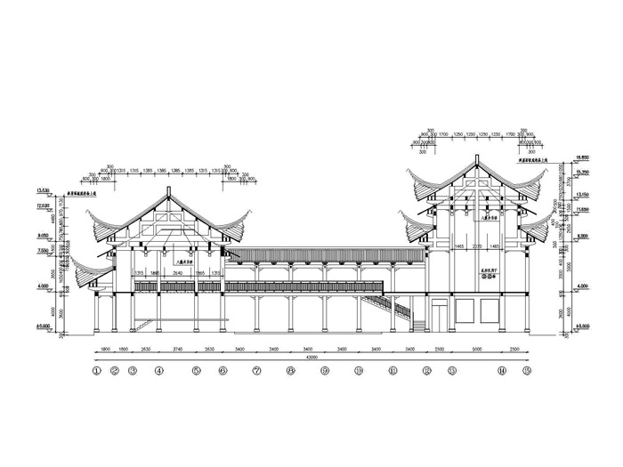 中式戏台、祠堂建筑施工图(2)