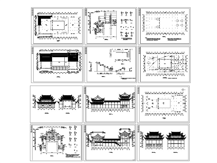 中式戏台、祠堂建筑施工图(4)