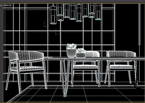 现代餐厅桌椅素材设计3d模型