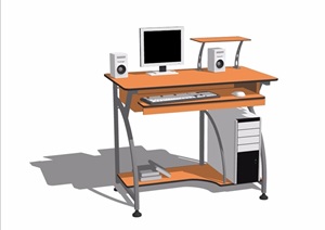 某电脑桌及电脑素材设计SU(草图大师)模型