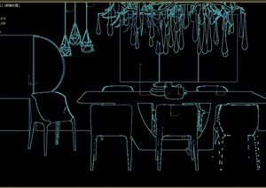 餐桌椅吊灯组合素材设计3d模型