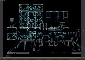 餐桌椅置物架组合设计3d模型