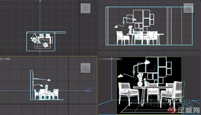 现代室内餐桌椅详细设计3d模型