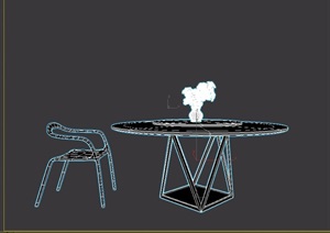 餐桌椅组合简单设计3d模型