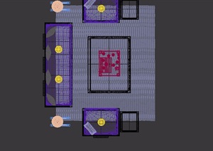 独特中式详细的室内沙发茶几设计3d模型