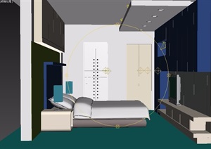 现代风格住宅卧室室内3d模型