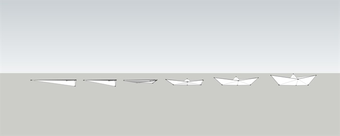 纸船纸飞机演变组合SU模型(3)