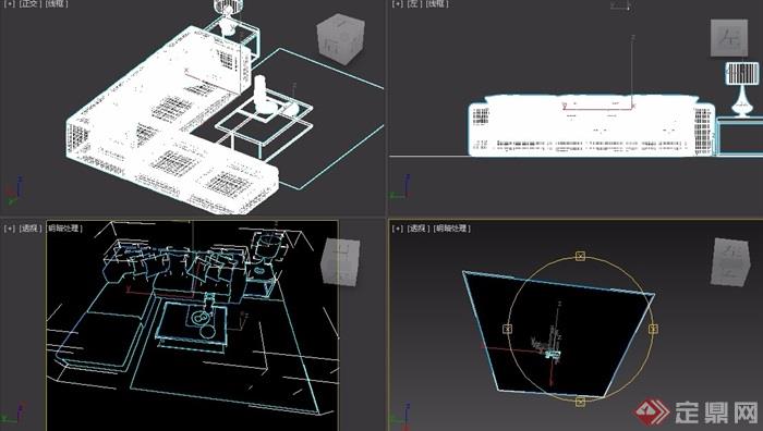 某客厅室内沙发茶几组合3d模型