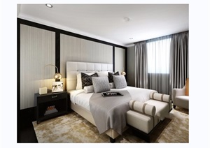 现代住宅详细的室内卧室空间装饰设计3d模型及效果图