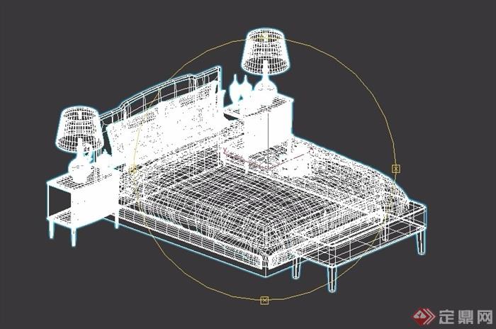 卧室空间床柜设计3d模型及效果图